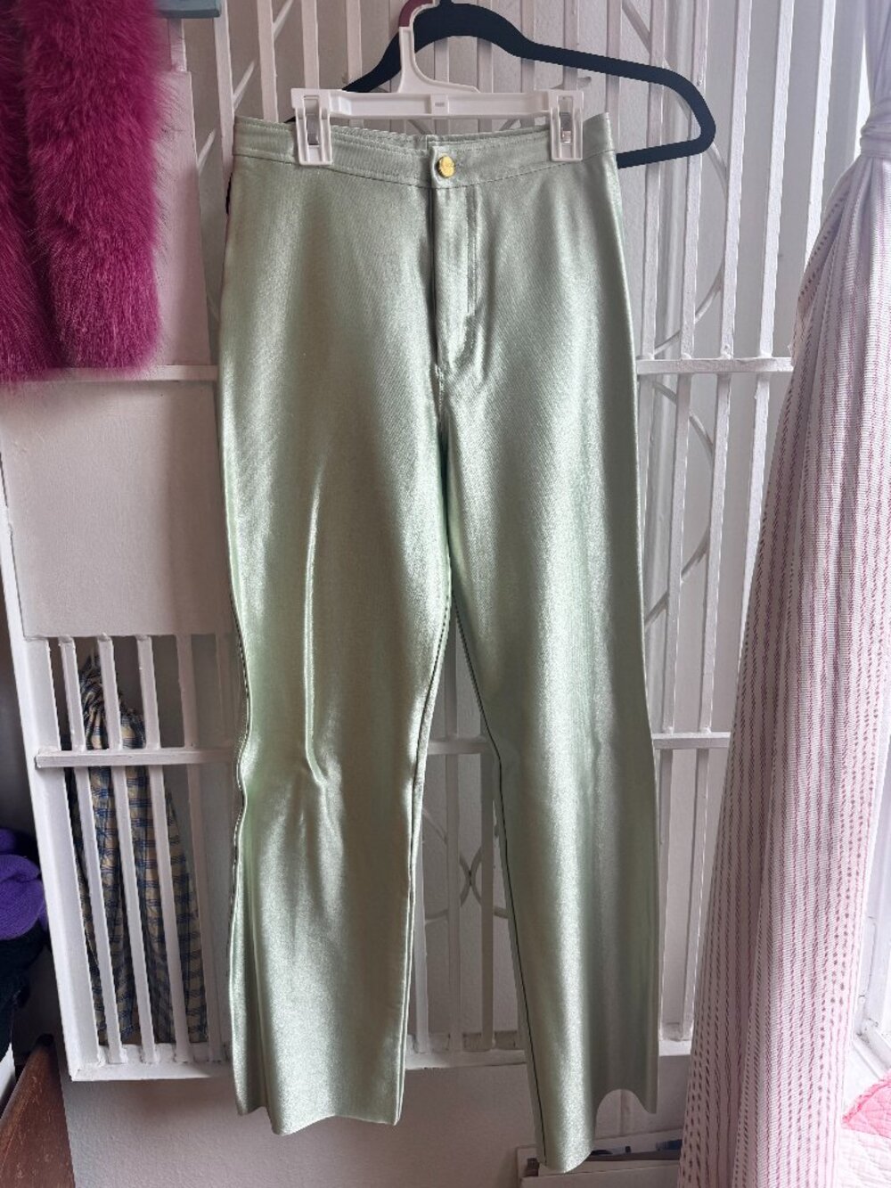 Rezek Studio High Waist Mint Green Lycra Spandex Hustle Pants